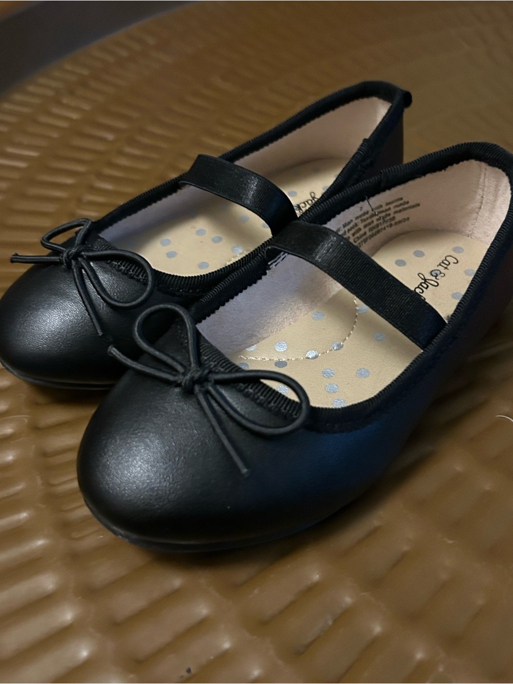 Toddler Girls Black Mary Jane Ballet Flats with Bow